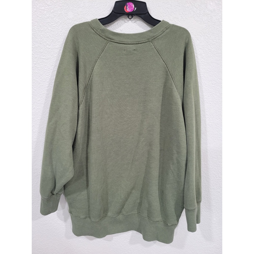 Aerie Womens Olive Green Oversized Raglan Crewneck Sweatshirt Medium #23 - Picture 5 of 6